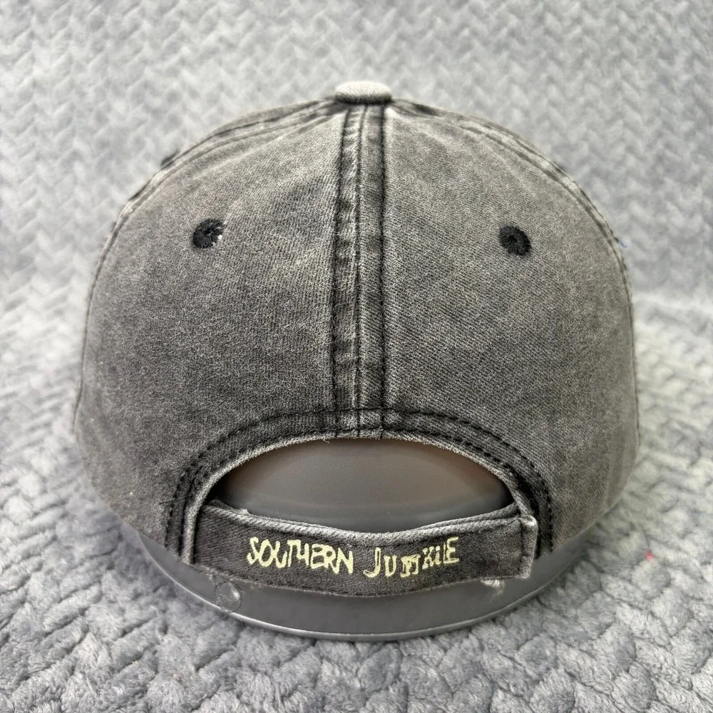 Southern Junkie Arkansas AR Hat Distressed Grey Pink Gingham Patch Baseball Cap